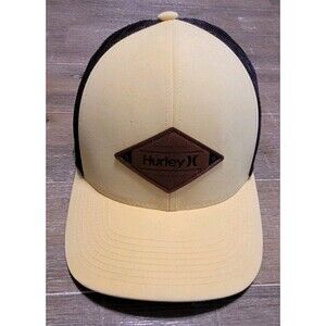 Hurley Men's Mesa Trucker Hat - Gold Suede Yellow Brown Mesh Snapback Cap Surf